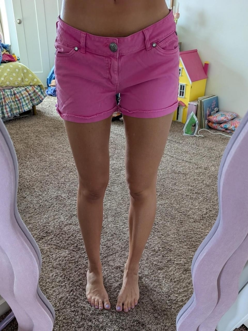 Wrangler Pink Women's Denim Shorts Size 11/12 - Classic Casual Cut
